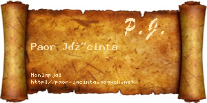 Paor Jácinta névjegykártya